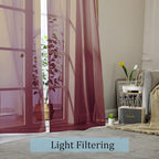 OWENIE Sheer Curtains, 2 Panels, Cafe Curtains - Image 5