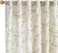 Lazzzy Farmhouse Linen Curtains Extra Long Green Floral Curtains 108 Inch by Lazzzy