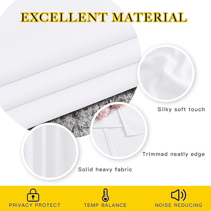 NICETOWN White Doorway Curtains 78 inches Long, Grommet Privacy Door Curtains - Image 4