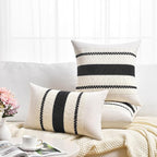 Fancy Homi Set of 1 Boho Black Long Lumbar Decorative Throw Pillow Cover 14x24 - Image 6