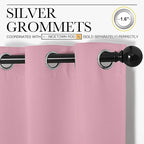 NICETOWN Blackout Window Curtains 80 inch Long, 2 Panels, 34 inch, Rouge Pink - Image 2