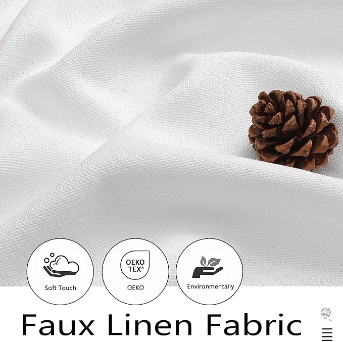 Valances for Windows, Light Filtering Faux Linen Textured Small Short Valance - Image 3