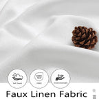 White Valances for Windows, Light Filtering Faux Linen Textured Small Short - Image 2