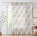 jinchan Linen Floral Curtains 100 Inch Extra Wide by JINCHAN