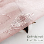 HOMEIDEAS Blush Pink Sheer Kitchen Curtains 52 x 54 Inch Length 2 Panels - Image 2