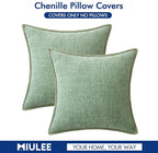 MIULEE Pack of 2 Couch Throw Pillow Covers 20x20 Inch Greyish Green Farmhouse - Image 6