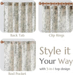 jinchan Lined Linen Blend Curtain Floral Curtains - Image 6