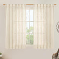 LAMIT Semi Sheer Linen Curtains 54 Inch Length 2 Panels, 52 x 54 Inch by LAMIT