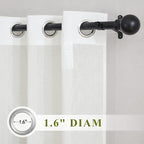 NICETOWN Faux Flax Linen Light Filtering Sheer Curtains - Image 2