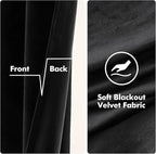 MIULEE Black Out Velvet Curtains 96 Inch Length Halloween Room Darkening Long - Image 3