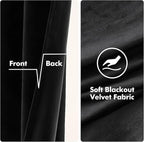 MIULEE Velvet Curtains Black Elegant Grommet Thermal Insulated Soundproof Room - Image 3