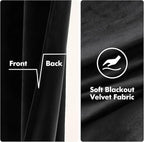 MIULEE Black Velvet Curtains 90 Inches Long Halloween Room Darkening Thermal - Image 3