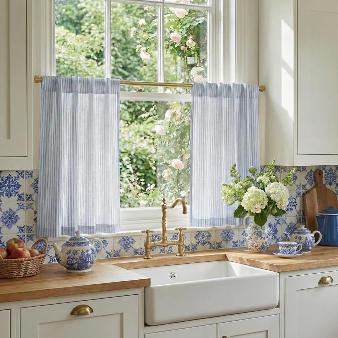 RYB HOME Kitchen Curtains 36 inch Length by RYBHOME