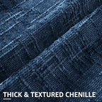 decorUhome Navy Blue Chenille Throw Pillow Covers 16x16 Set of 2 Textured Soft - Image 2