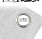 Yakamok White Linen Curtains 100% Blackout 72 Inches Long, Room Darkening - Image 4
