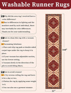 SERISSA Runner Rug for Hallways, Extra Long Boho Rug Ultra Soft Vintage Red - Image 6