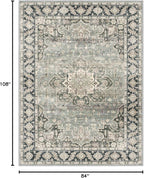 7X9 Area Rugs - 7X9 Washable Area Rug Indoor Vintage Rug Print Rug Low-Pile - Image 3