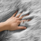 Ciicool Grey Fluffy Round Fur Area Rug - Image 4