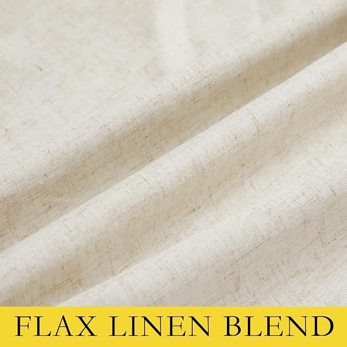 NICETOWN Natural Thick Linen Blend 100% Blackout Curtains 60" Long 2 Panels Set - Image 8