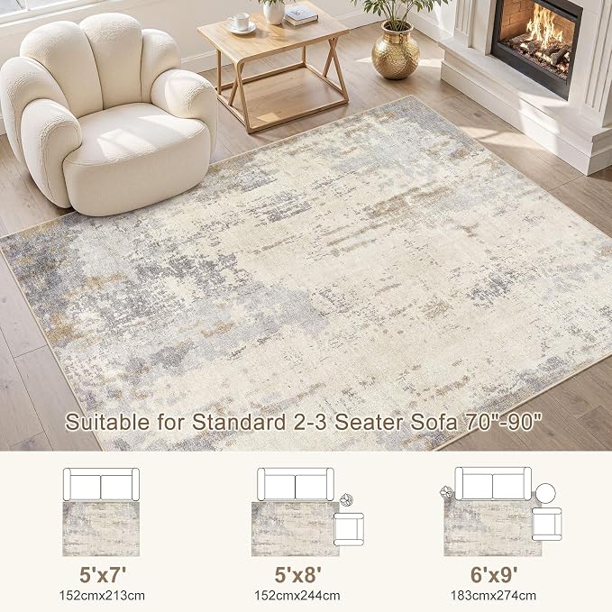 UERMEI 5x7 Area Rug Living Room Rugs - Image 2