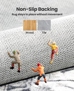AMADA HOMEFURNISHING 8x10 Area Rugs, Low-Profile Large Washable Area Rug - Image 4