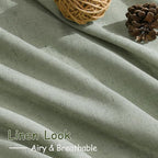Desert Sage Linen Curtains for Living Room 126 Inches Long Light Filtering Semi - Image 4