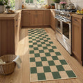 Lahome Colette Checkered Outdoor Runner Rug, 2x8 Green Kitchen Runner Rugs by Lahome