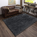 Latepis Dark Grey Rugs for Living Room Sofa 5x6.7 Faux Sheepskin Rug for by Latepis