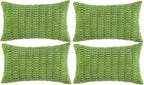 Fancy Homi 4 Packs Boho Lime Green Decorative Throw Pillow Covers 12x20 Inch by Fancy+Homi