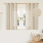 LAMIT 45 Inch Short Window Linen Curtains by LAMIT