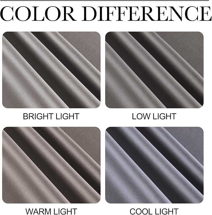 NICETOWN Chrome Gray Bedroom Curtains 63 inch Length 2 Panels, Grommet Window - Image 5