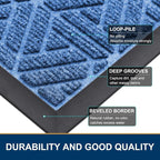 Smiry Front Door Mat Outside Entrance, Heavy Duty Sturdy Natural Rubber Doormat - Image 4