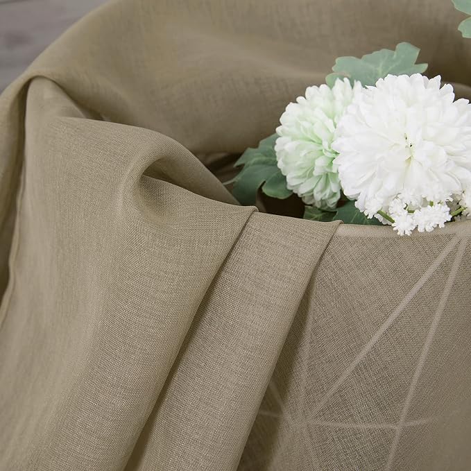 Tollpiz Sheer Curtain Linen Textured Living Room Curtains Sheer Light Filtering - Image 6