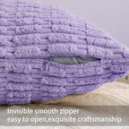 Pack of 2 Corduroy Decorative Throw Pillow Covers 18x18 Inch Soft Striped - Image 3