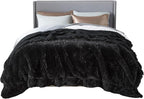 Bedsure GentleSoft Fluffy Black King Size Blanket by BEDSURE