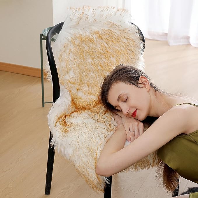 linmopm Faux Fur Rug Sheepskin Shag Fluffy Fuzzy 2x3 ft Small Rugs - Image 4