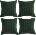 Fancy Homi 4 Packs Hunter Green Decorative Throw Pillow Covers 16x16 Inch by Fancy+Homi