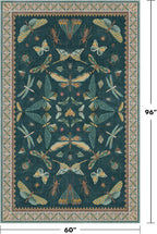 Hazo Haus Insect Blue Green Living Room Rug 5x8 - Image 2