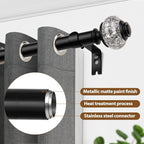 Black Curtain Rod, USFOOK 7/8 inch Curtain Rods - Image 4
