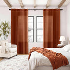 Nanspring Extra Wide Terracotta Curtains - Image 8
