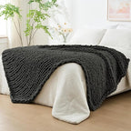 Bigacogo Chunky Knit Throw Blanket by Bigacogo
