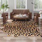 AROGAN Premium Leopard Print Rug 4.6x5.2 Feet, Machine Washable Faux Fur - Image 5
