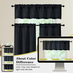Valances for Windows, Light Filtering Faux Linen Textured Small Short Window - Image 8