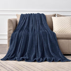 BEDELITE Fleece Throw Blanket for Couch – 3D Ribbed Jacquard Soft and Warm - Image 3