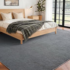 FinRèc 5x7 Washable Area Rugs for Bedroom Living Room, Low Pile Thin Rug Solid - Image 2
