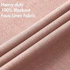 MIULEE Linen Blackout Curtains for Bedroom Thermal Insulated Blush Pink Grommet - Image 5