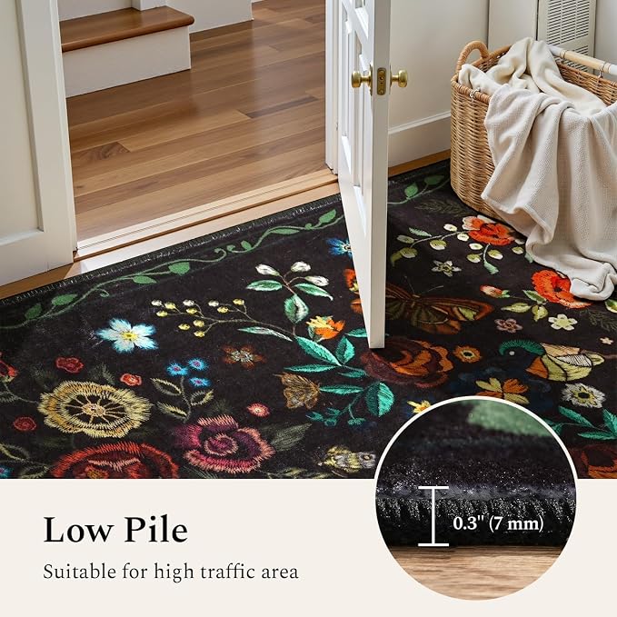 Rugflix 5x7 Washable Area Rug for Living Room, Soft Non Slip Low Pile Carpet - Image 4