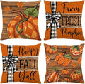 Fall Decorations for Home, Fall Pillow Covers 18 x 18 Inch Autumn Thankful by ONFAON