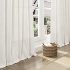 Cream Semi Sheer Linen Curtains 102 Inch Long Curtains Back Tab Rod Pocket 2 - Image 6
