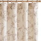 jinchan Floral Curtains Lined Linen Blend Curtain by JINCHAN